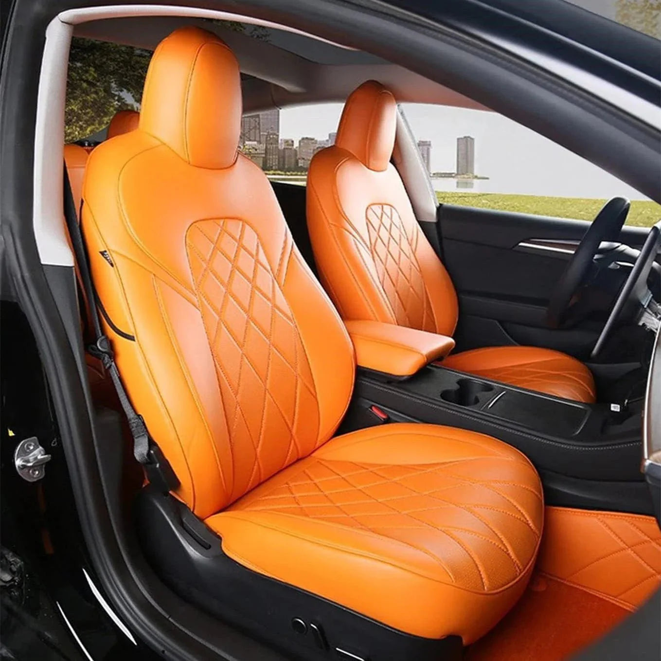 Leather Seat Covers for Model 3 & Model Y - Teskay