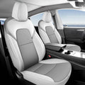 Leather Seat Covers for Tesla Model 3/Y Moonlit White