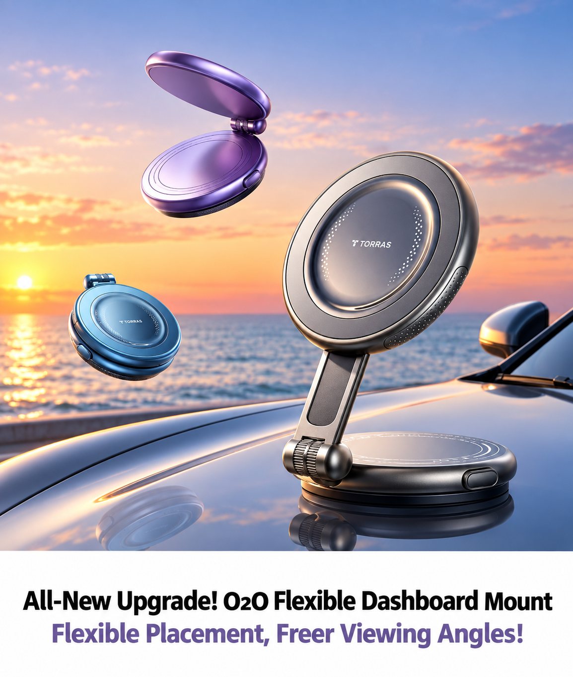 Magnetic Vacuum Car Phone Mount – Strong Suction & 360° Rotation-Teskay