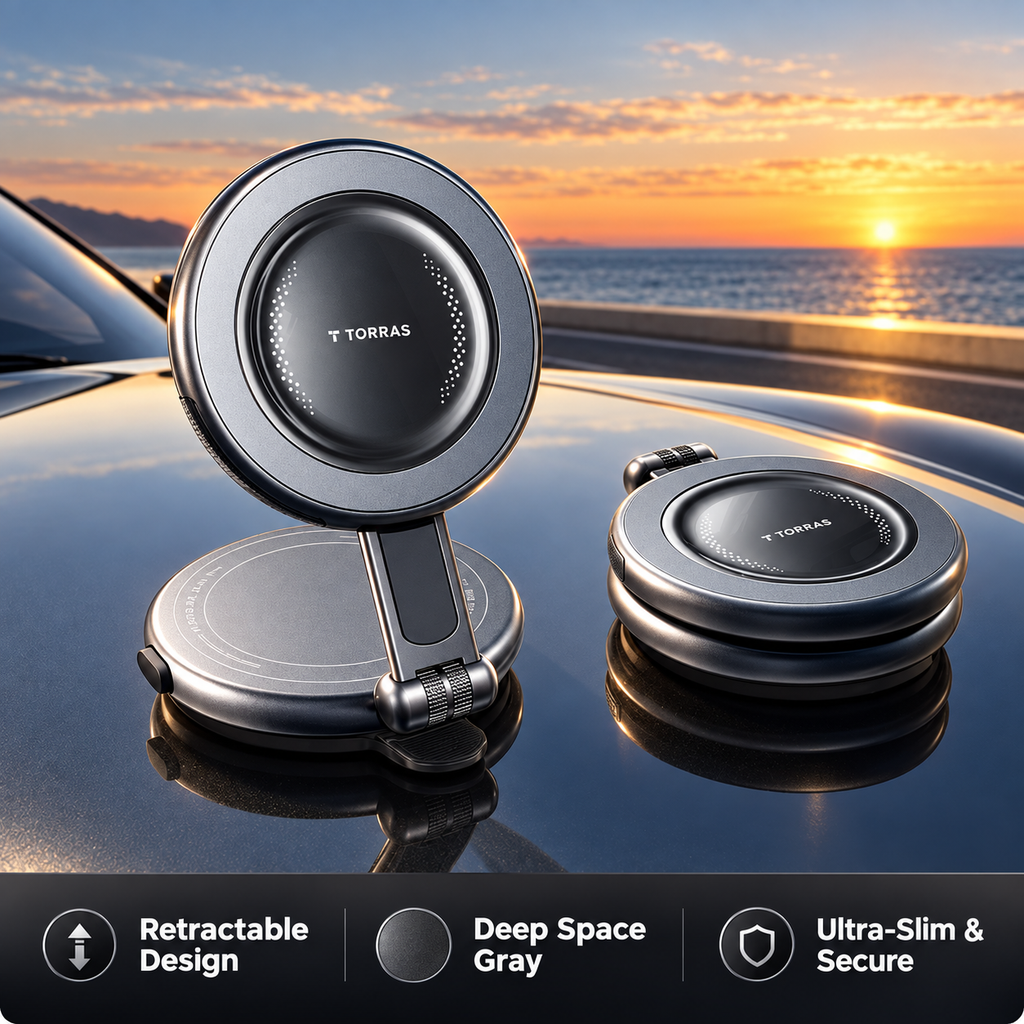 Magnetic Vacuum Car Phone Mount – Strong Suction & 360° Rotation-Teskay