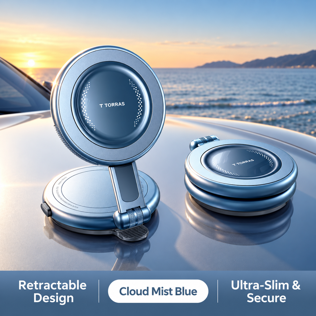 Magnetic Vacuum Car Phone Mount – Strong Suction & 360° Rotation-Teskay