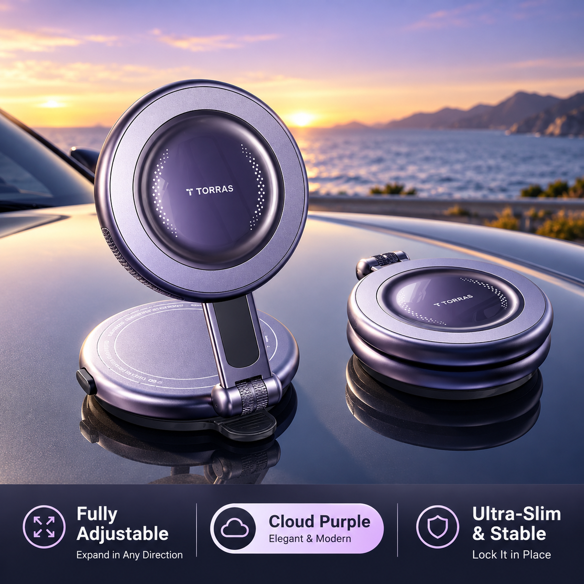 Magnetic Vacuum Car Phone Mount – Strong Suction & 360° Rotation-Teskay