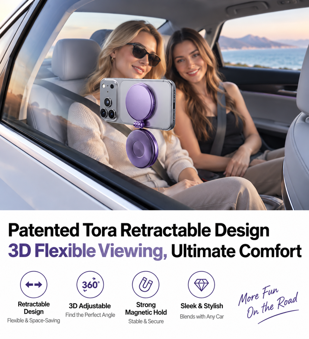 Magnetic Vacuum Car Phone Mount – Strong Suction & 360° Rotation-Teskay