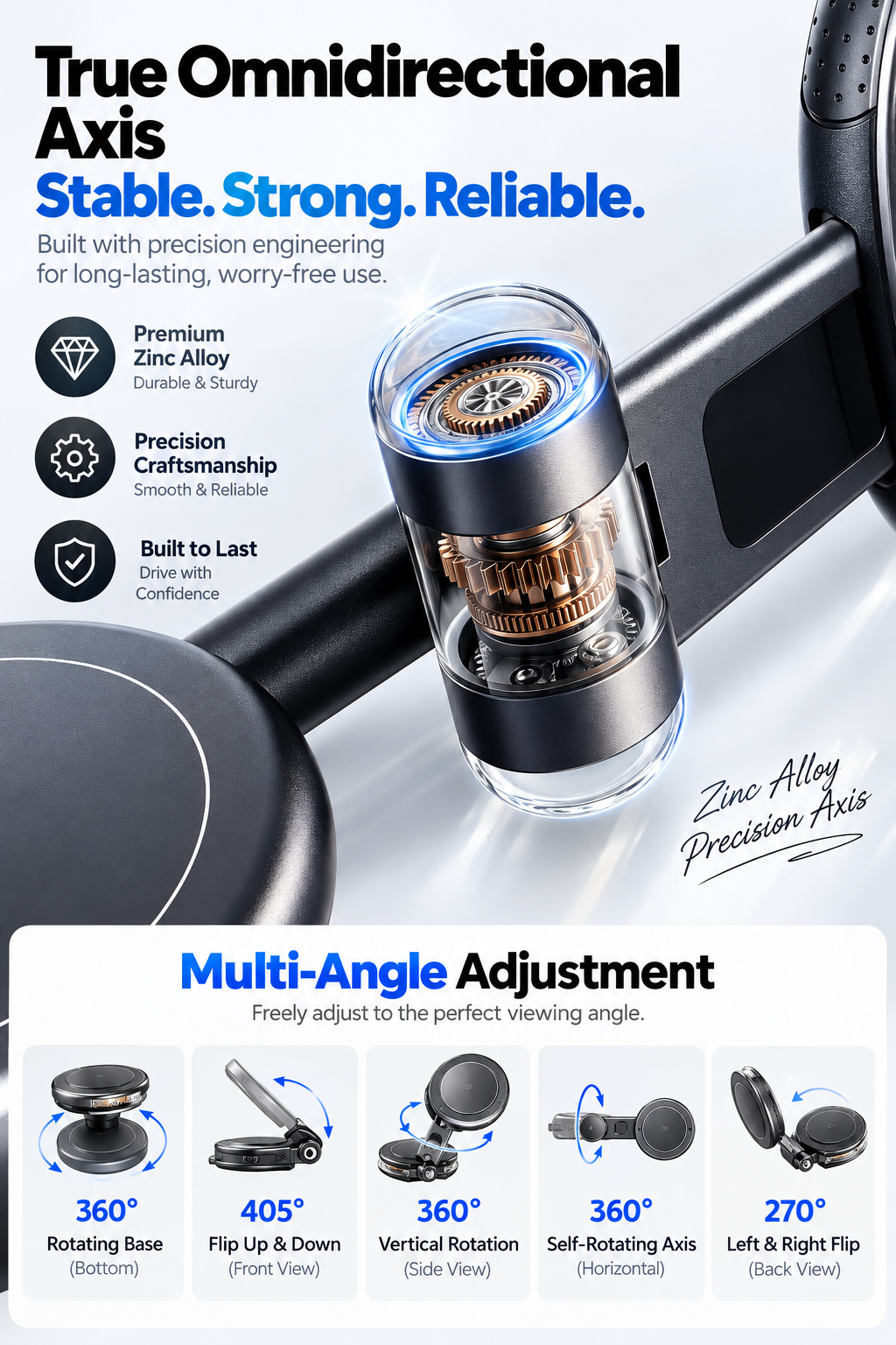 Magnetic Vacuum Car Phone Mount – Strong Suction & 360° Rotation-Teskay