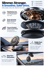 Magnetic Vacuum Car Phone Mount – Strong Suction & 360° Rotation-Teskay