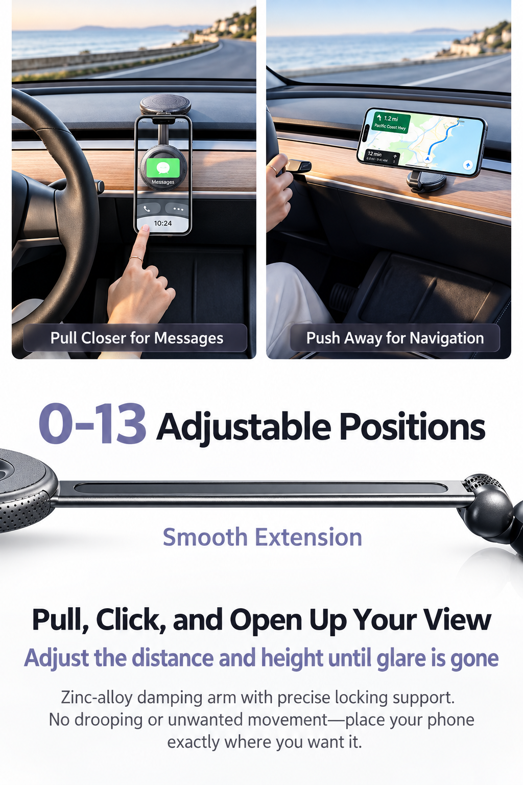 Magnetic Vacuum Car Phone Mount – Strong Suction & 360° Rotation-Teskay