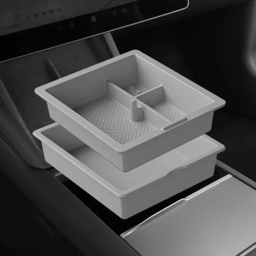 Center Console Silicone Storage Box for Model 3 Highland/Model Y Juniper Model 3 Highland Model Y Juniper Gray