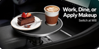 Multifunctional floating table with rotating cup holder for car
