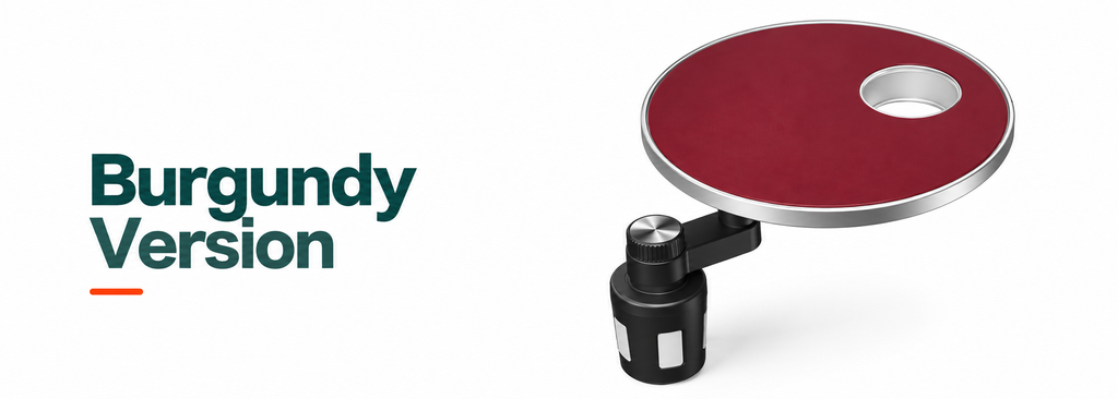 Multifunctional floating table with rotating cup holder for car Burgundy version Without phone stand