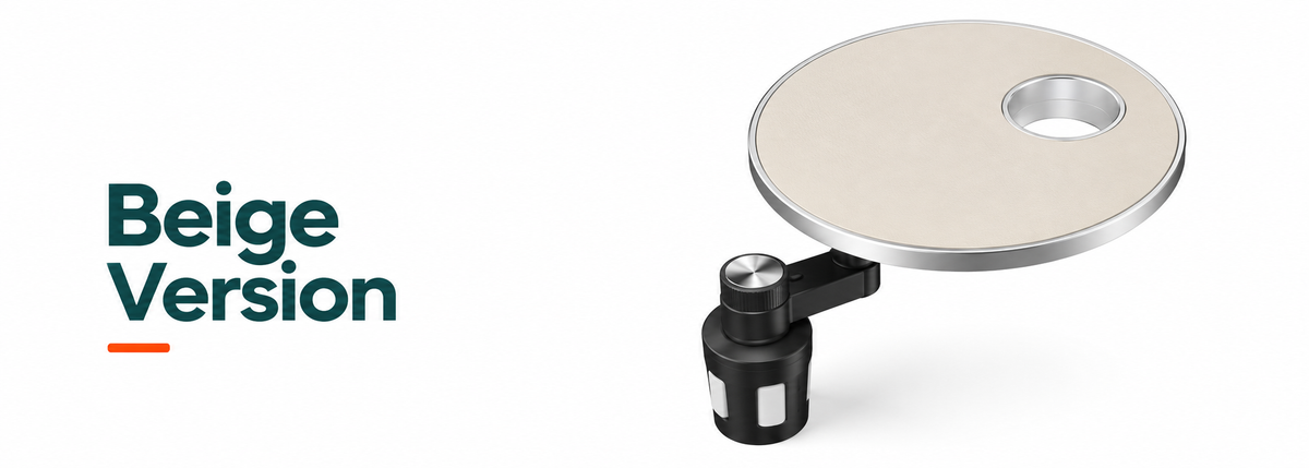 Multifunctional floating table with rotating cup holder for car Beige version Without phone stand