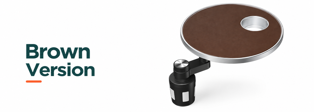 Multifunctional floating table with rotating cup holder for car Brown version Without phone stand