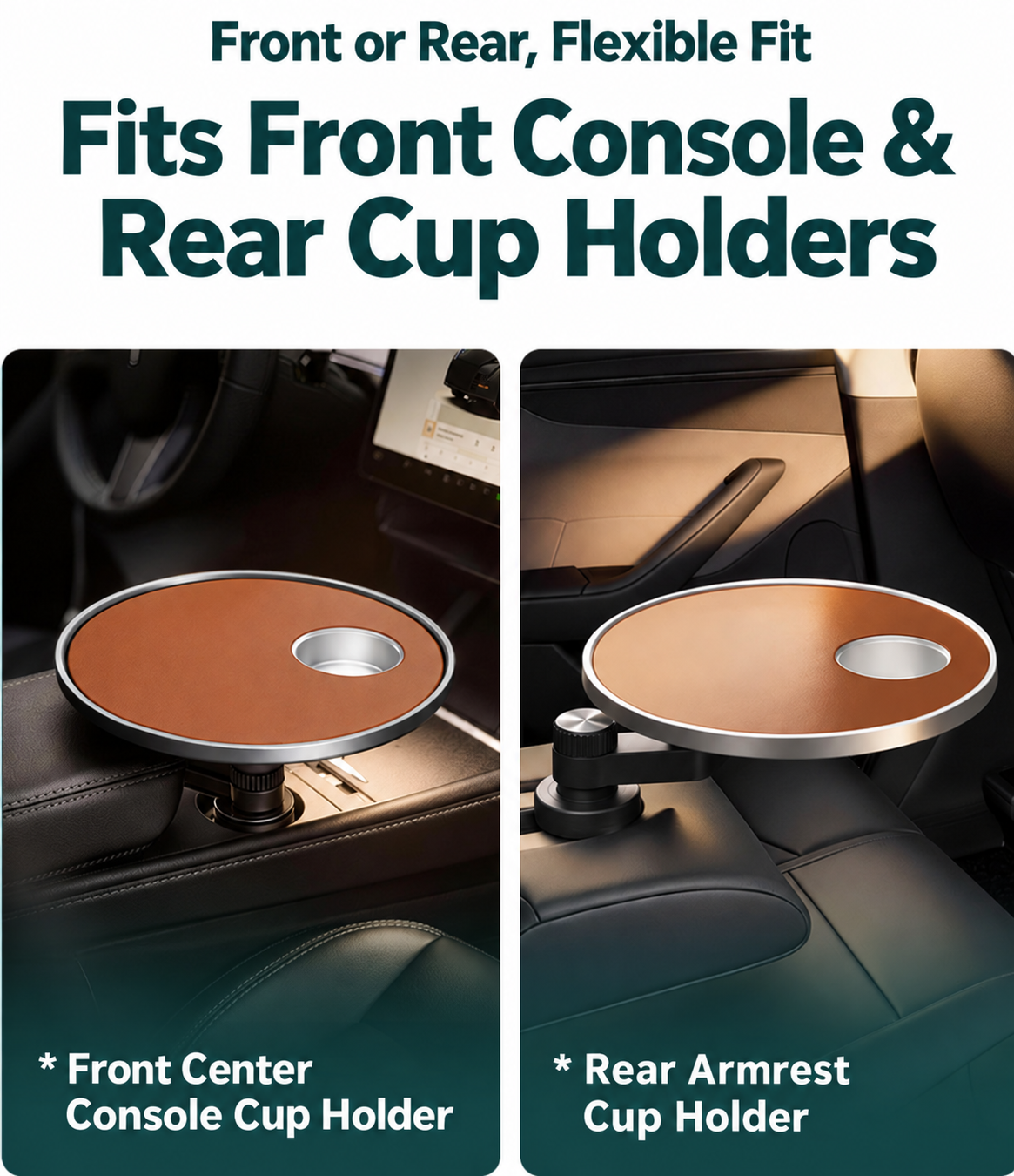 Multifunctional floating table with rotating cup holder for car