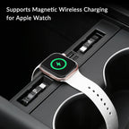 USB Hub with Built-in Apple Watch Wireless Charger for Tesla Model 3 Highland & Model Y Juniper
