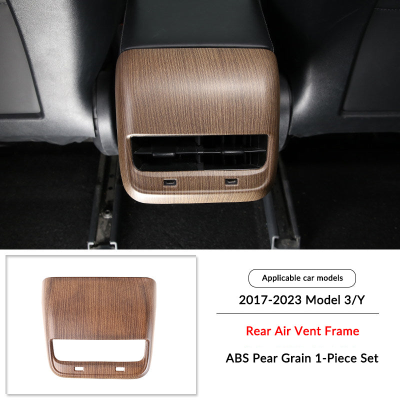 Pear Wood Grain Interior Protective Cover for Tesla Model 3/Y Rear Air Vent（Model 3 Y 2017-2023）