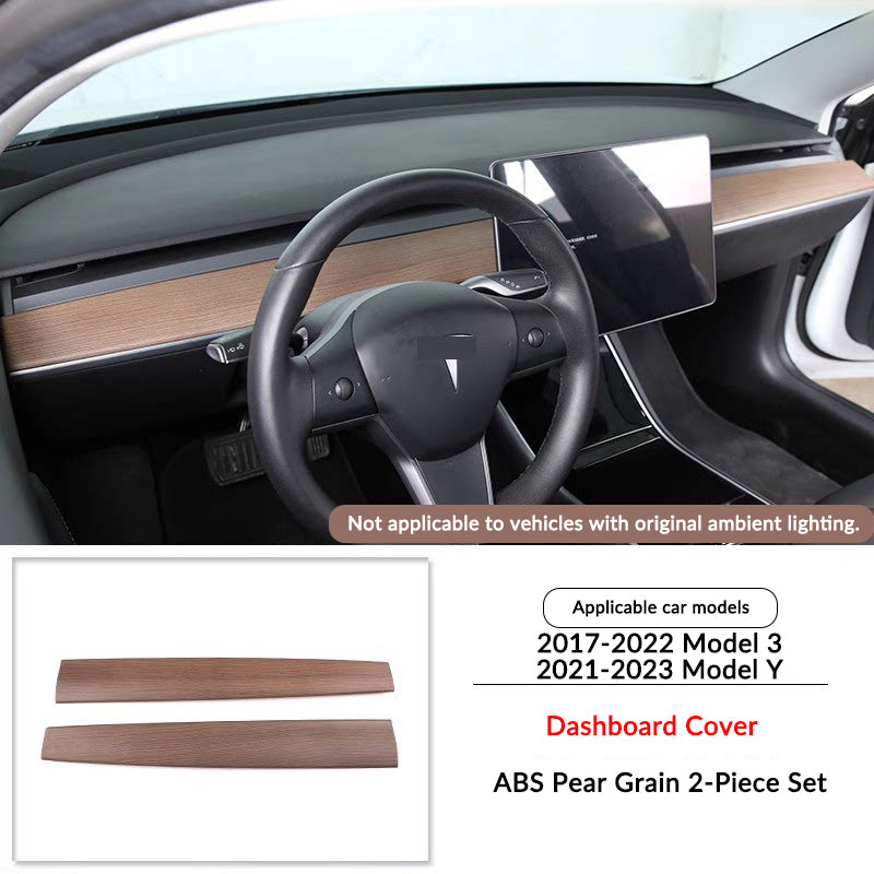 Pear Wood Grain Interior Protective Cover for Tesla Model 3/Y Dashboard Cover（Model 3 20217-2022 Model Y 2021-2024）