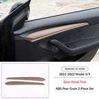 Pear Wood Grain Interior Protective Cover for Tesla Model 3/Y Door Trim Cover（Model 3 2021-2022 Model Y 2021-2024）