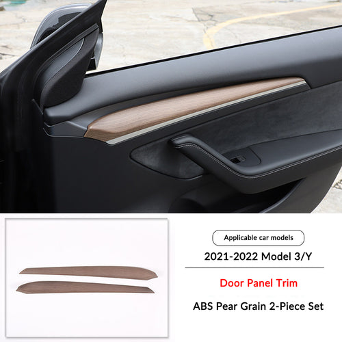 Pear Wood Grain Interior Protective Cover for Tesla Model 3/Y Door Trim Cover（Model 3 2021-2022 Model Y 2021-2024）