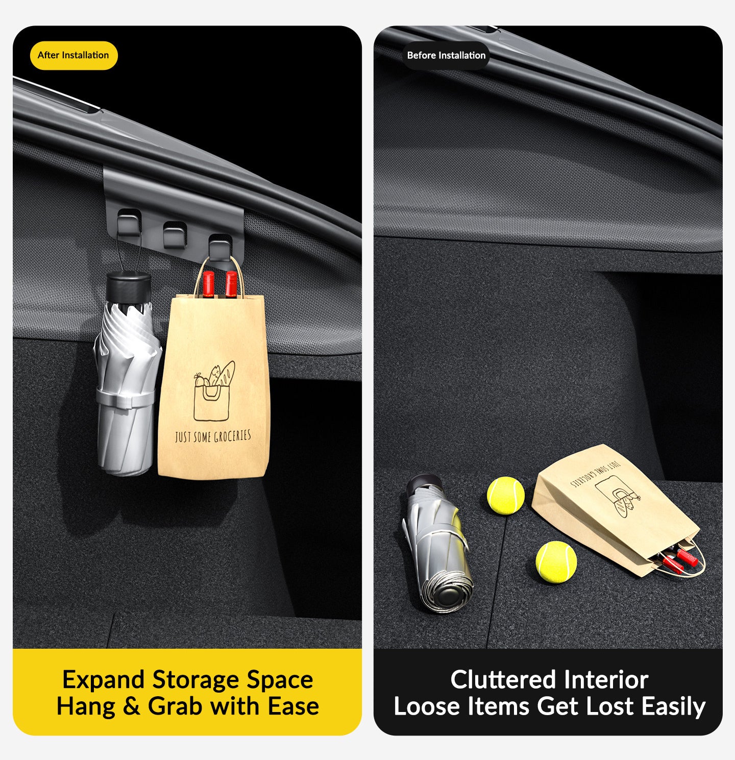 Side Trunk Organizer Cargo Hook for Tesla Model Y