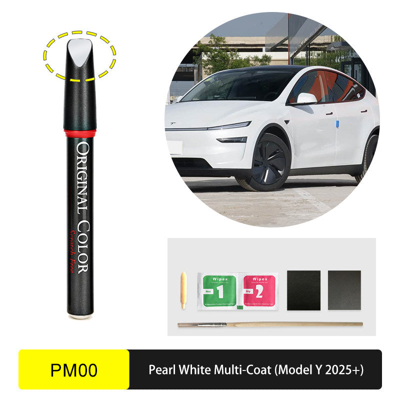Tesla Touch Up Paint | Easy Paint Repair Kit for Tesla Model 3/Y/X/S Pearl White Multi-Coat (PM00)