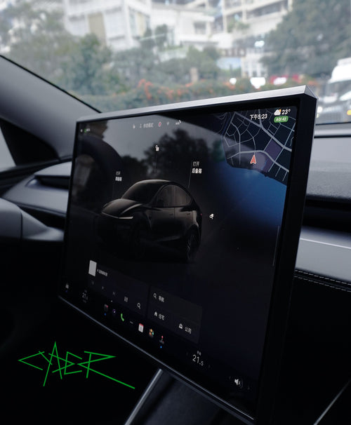 Cyber Silicone Screen Edge Protector Frame for Tesla Model 3 Highland & Model Y Juniper