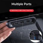 Under-Screen Foldable Hidden USB Expansion Hub for Tesla Model 3/Y
