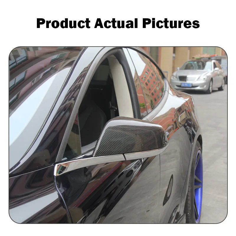 Real Carbon Fiber Rearview Mirror Covers for Tesla Model 3 (Set of 2) – Non-Replacement Style