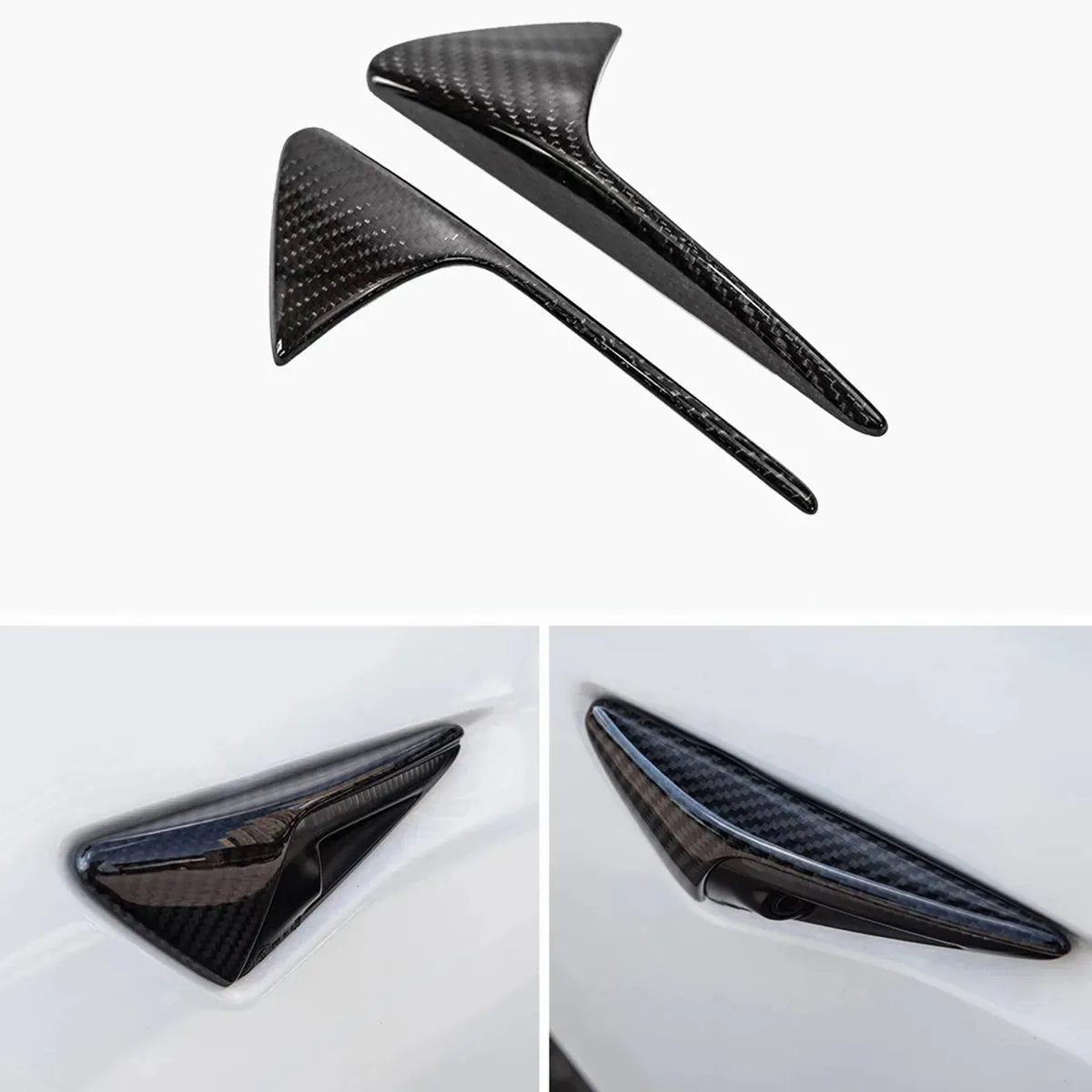 Real Carbon Fiber Side Camera Cover for Tesla Model 3 Highland