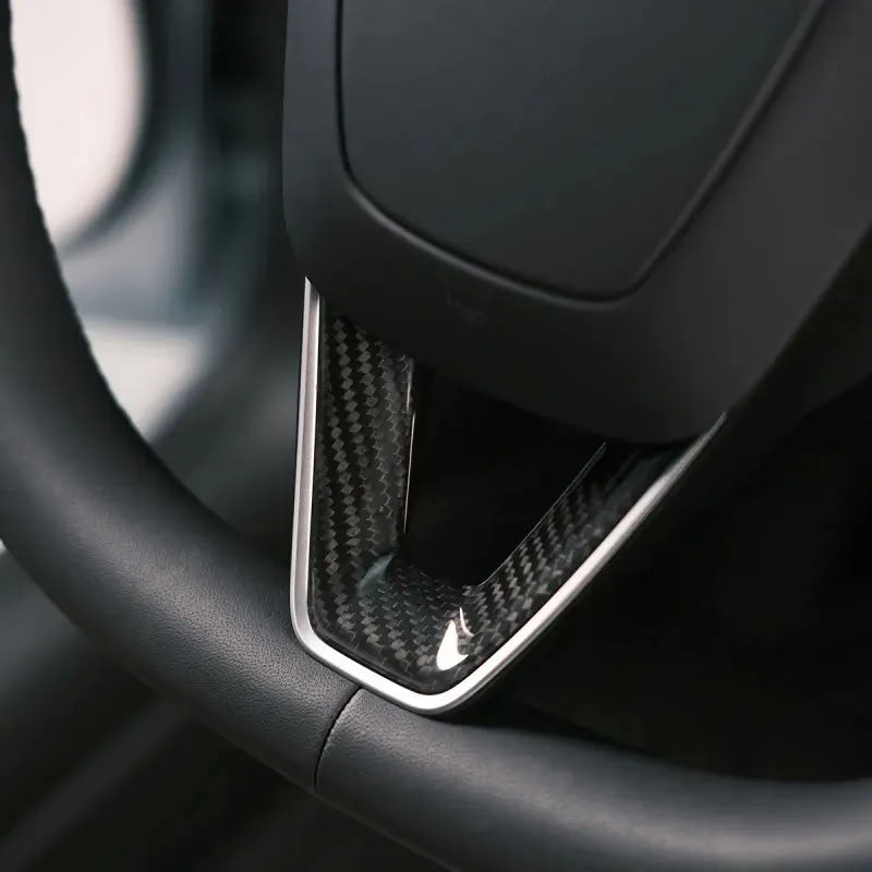Real Carbon Fiber Steering Wheel Cover for Model 3 Highland/Model Y Juniper