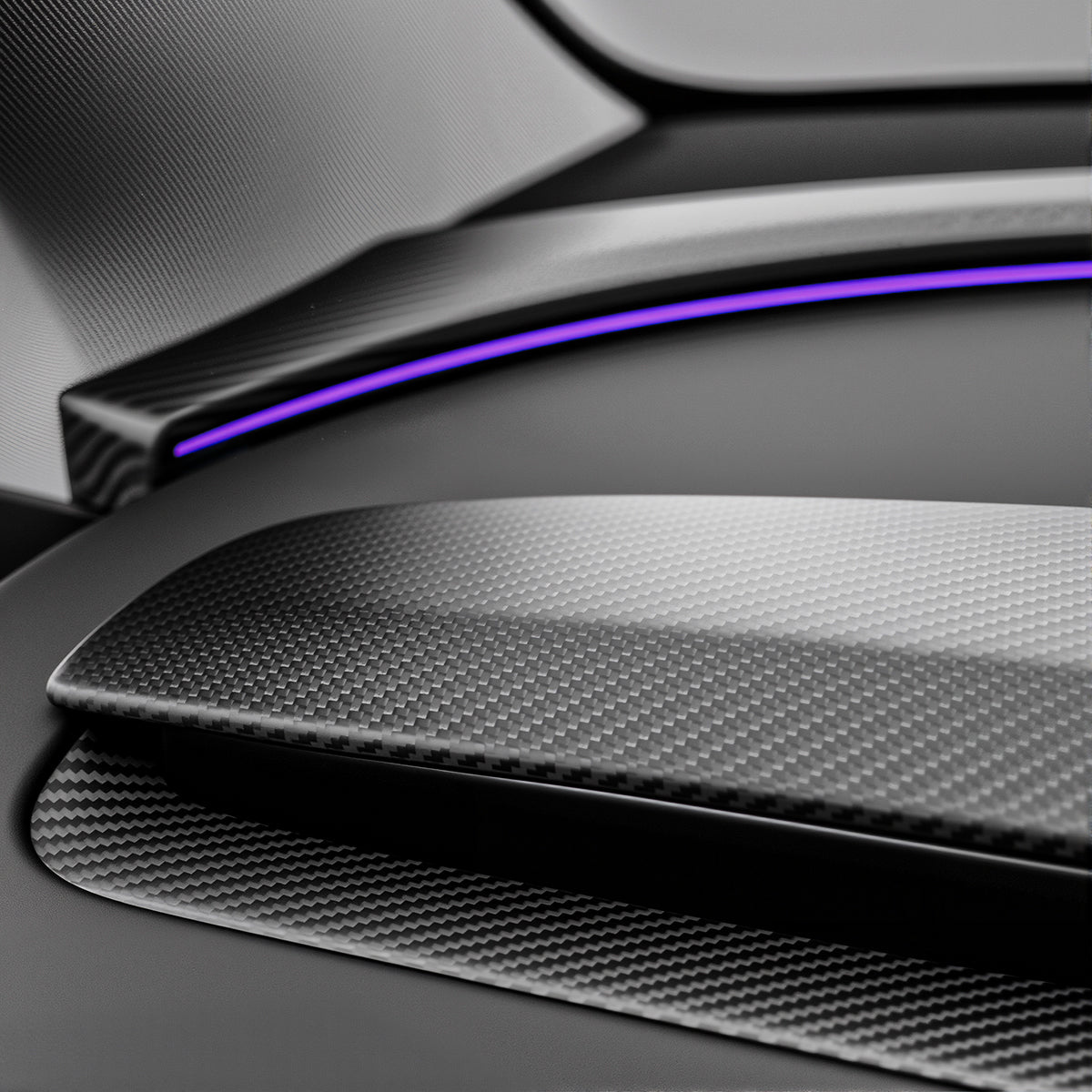 Real Dry Carbon Fiber Dashboard Cover for Model 3 Highland / Model Y Juniper - Teskay