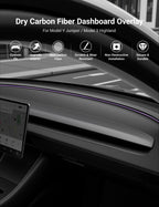 Real Dry Carbon Fiber Dashboard Cover for Model 3 Highland / Model Y Juniper - Teskay