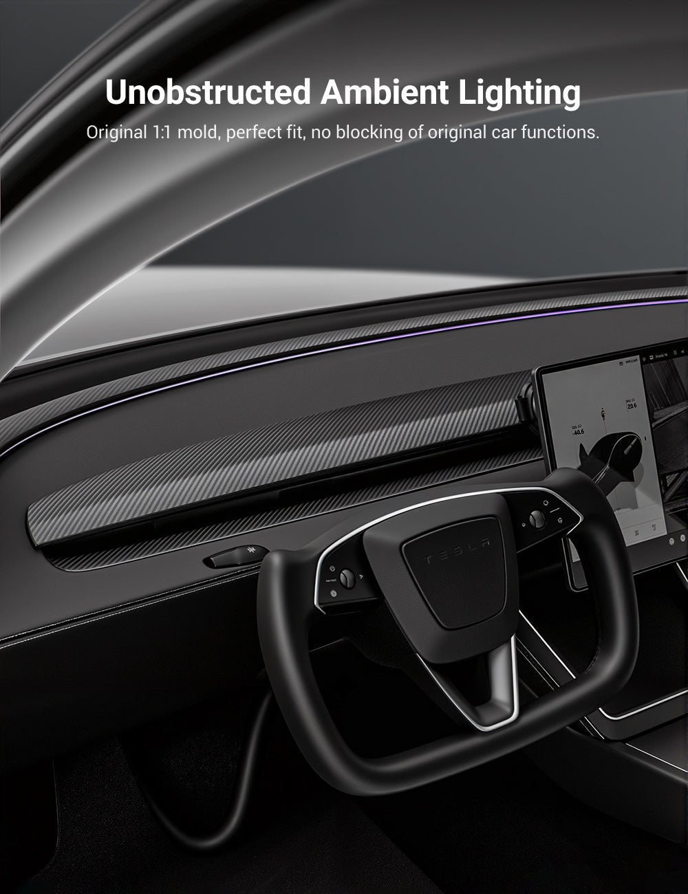 Real Dry Carbon Fiber Dashboard Cover for Model 3 Highland / Model Y Juniper - Teskay