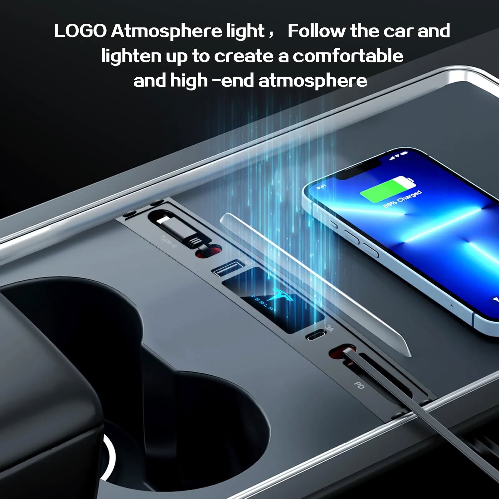 Retractable USB Hub for Tesla Model 3/Y（2021-2023）