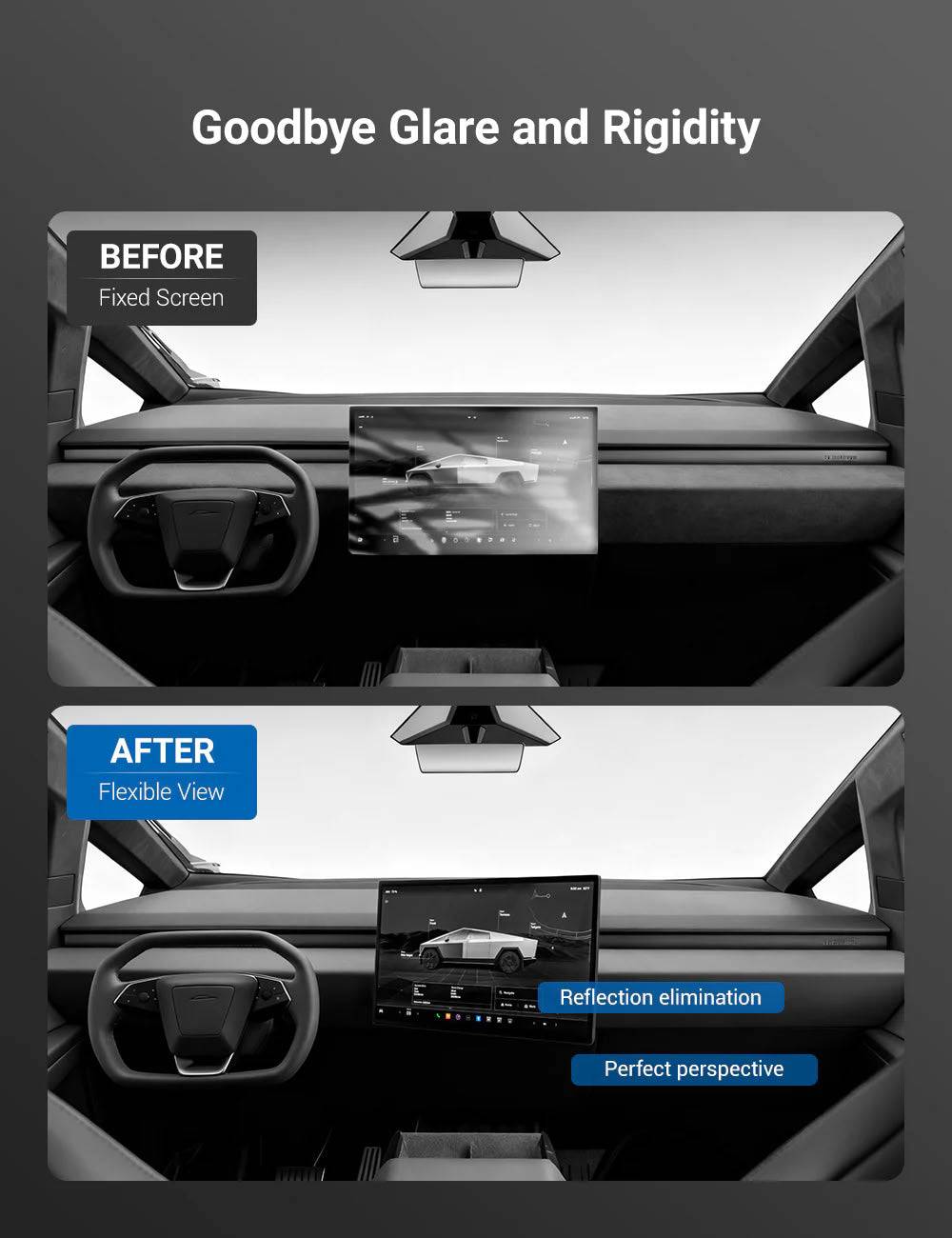 Rotatable Center Console Screen Mount for Tesla Cybertruck - Teskay