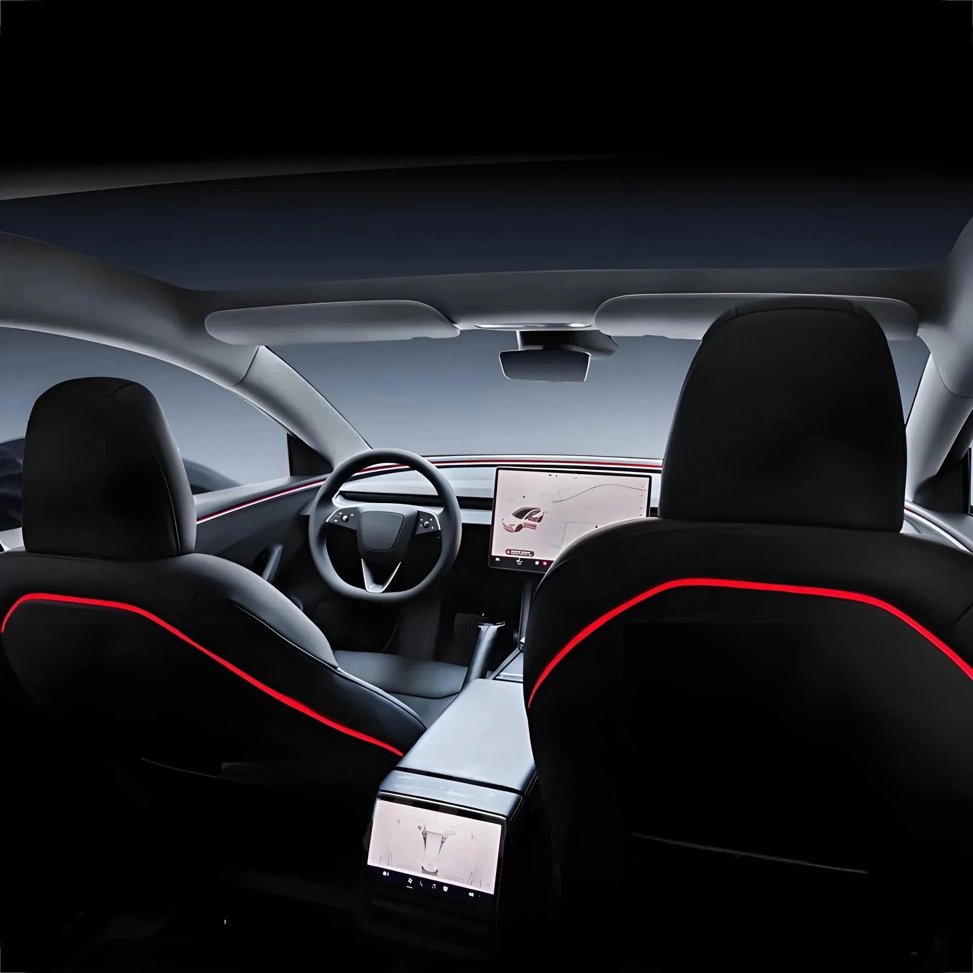 Seat Back Ambient Lighting for Tesla Model 3 Highland 2024+ / New Model Y 2025+ (Set of 2)