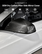 Tesla Model S/X Dry Carbon Fiber OEM-Style Side Mirror Covers - Teskay