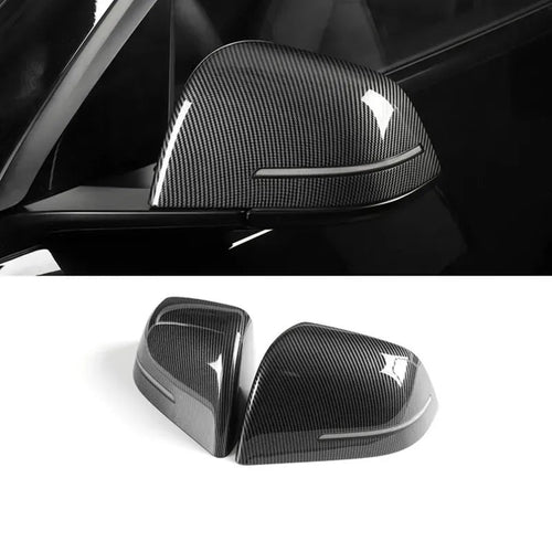 Replacement Side Mirrors with Turn Signals for Tesla Model 3/Y (2017-2024) Carbon Fiber Pattern