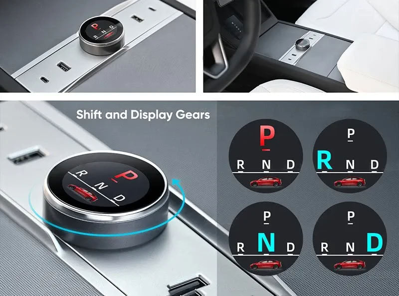 Smart Rotating Gear Shift Dock for Tesla Model 3 Highland - With Display and Quick Charge Ports