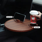 Solid Wood Floating Table for Tesla's Front and Rear Cup Holders