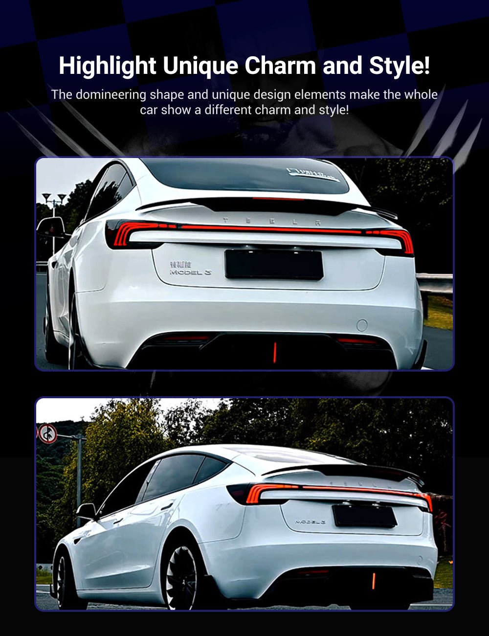 Starlink Full-Width Strip Taillight for Model 3 Highland