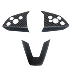 Steering Wheel Bezel Overlay Real Dry Carbon Fiber for Model 3 Highland & Model Y Juniper (3 Pieces) Model 3 Highland 2024+ Matte