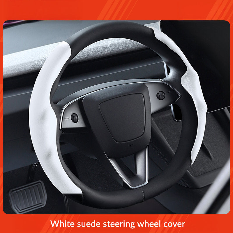 Suede Sport Steering Wheel Cover for Tesla Model 3 Highland / Y Juniper - Teskay