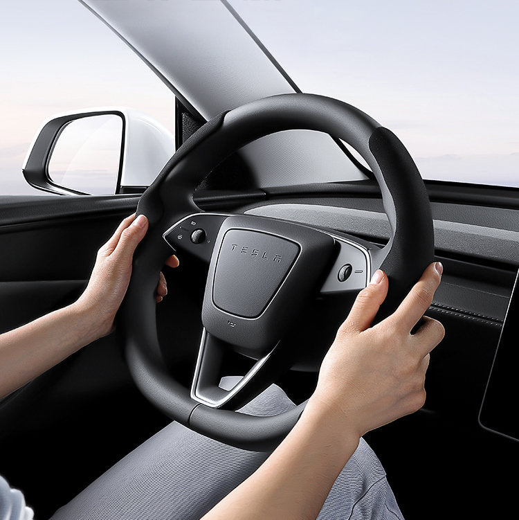 Suede Sport Steering Wheel Cover for Tesla Model 3 Highland / Y Juniper - Teskay