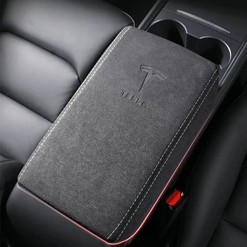 Suede Armrest Cover for Tesla Model 3 (2017-2023.10) / Model Y (2020-2024)