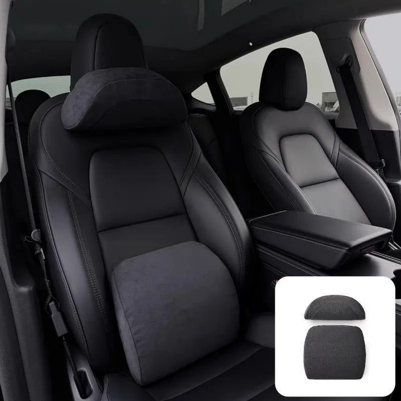 Suede Cushion and Neck Pillow for Tesla Model 3/Y/S/X