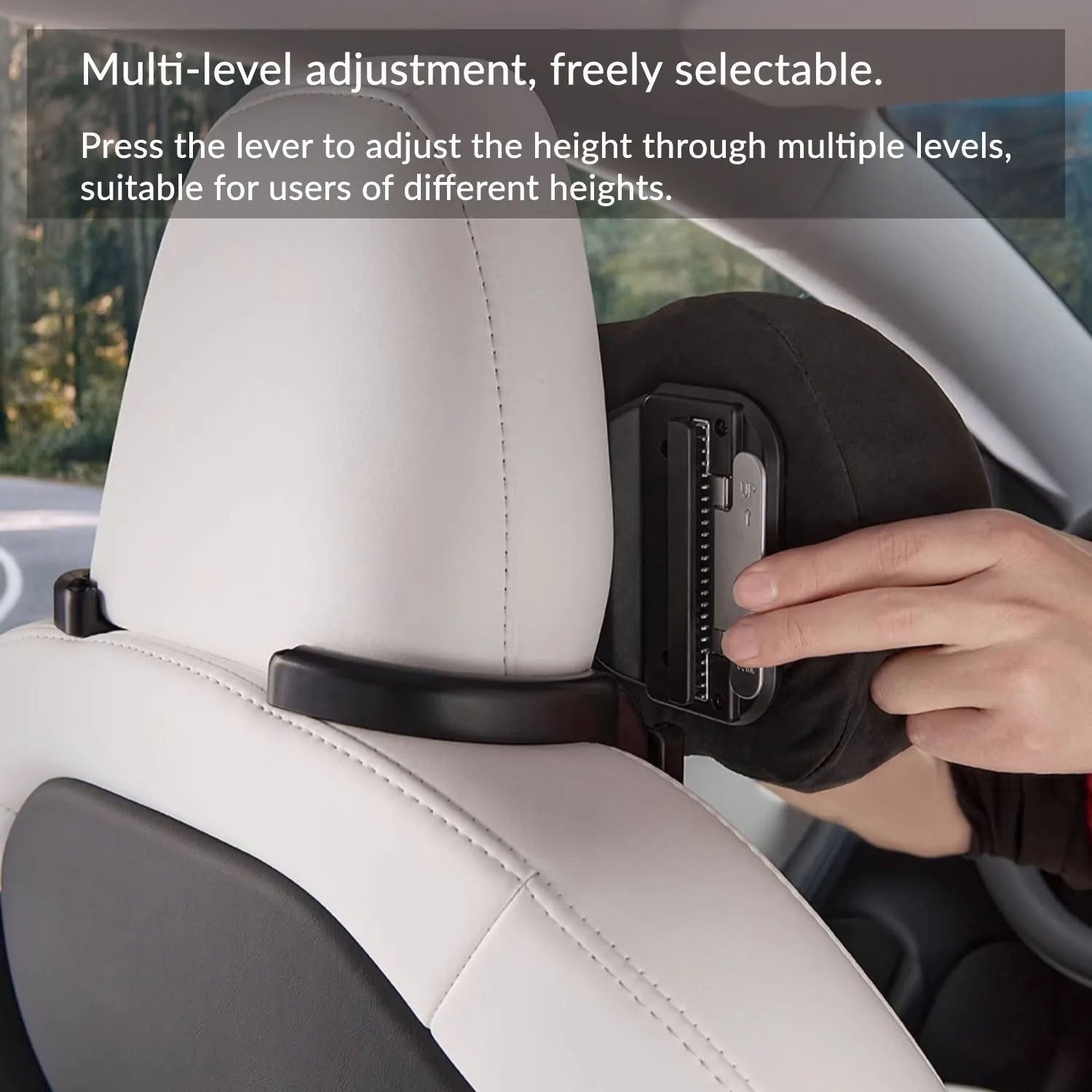 Suede Memory Foam Neck Pillow for Tesla Model 3/Y - Height Adjustable