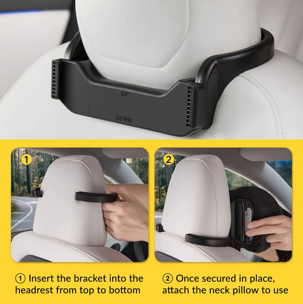 Suede Memory Foam Neck Pillow for Tesla Model 3/Y - Height Adjustable