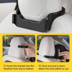 Suede Memory Foam Neck Pillow for Tesla Model 3/Y - Height Adjustable