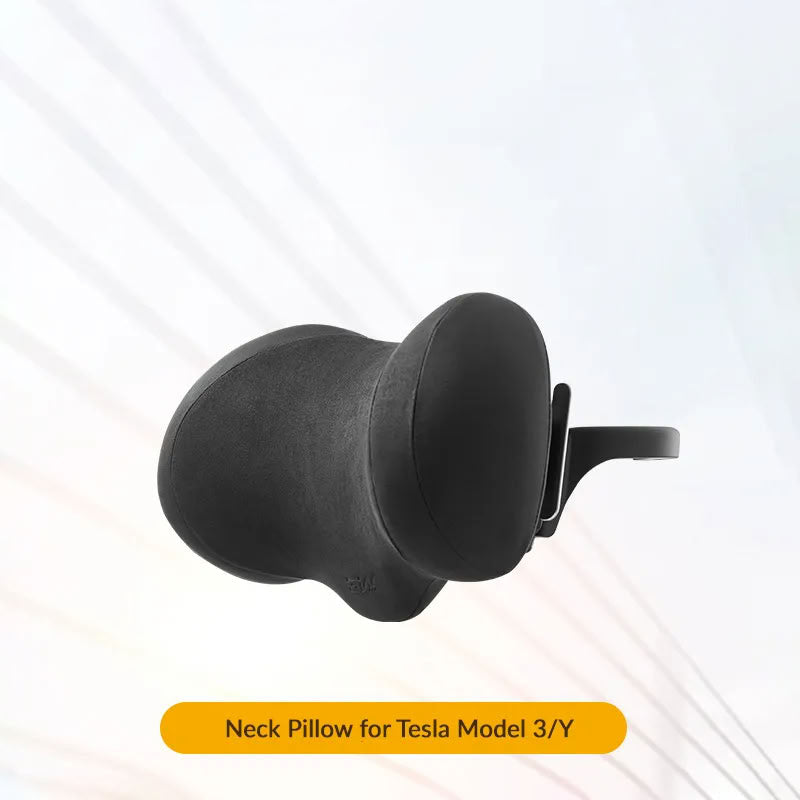 Suede Memory Foam Neck Pillow for Tesla Model 3/Y - Height Adjustable