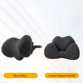 Suede Memory Foam Neck Pillow for Tesla Model 3/Y - Height Adjustable 1 Pc Neck Pillow+Lumbar Support