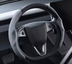 Suede Sport Steering Wheel Cover for Tesla Model 3 /Y Grey